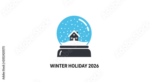 Snow globe with house on stand.