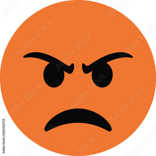 Foto Angry face emoji expressing frustration and discontent on transparent background