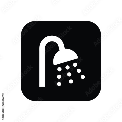 Shower Icon Bathroom Facility Symbol