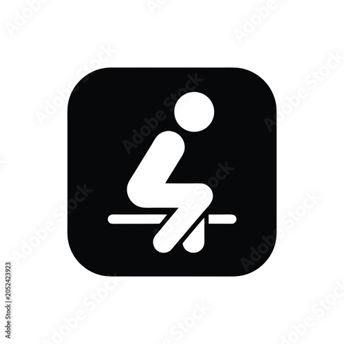 Squat Toilet Icon Public Restroom Symbol