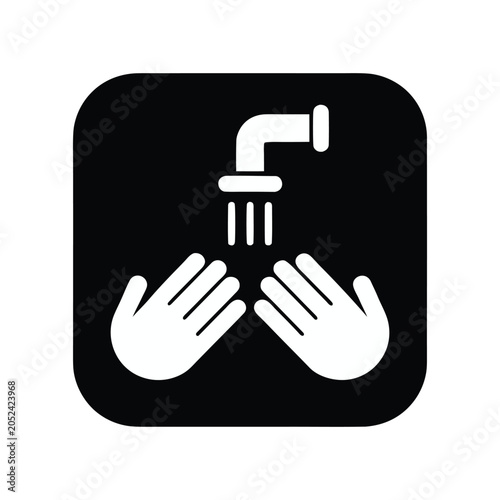 Hand Washing Icon Hygiene and Sanitation Symbol