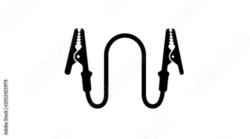 Jumper Cables Isolated on White Background for Automotive Use.