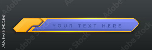 Purple and Yellow Lower Third Banner Template, Modern Broadcast Graphics, Professional Video Title Overlay Design