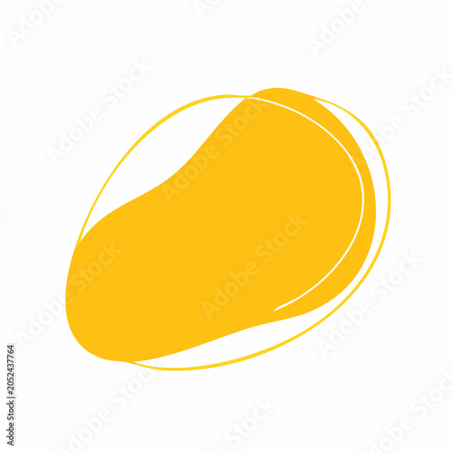 Abstract Yellow Blob with Outline