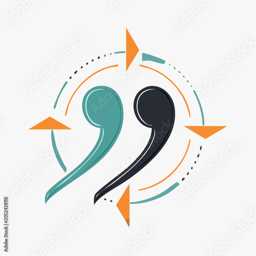 Quotation Marks with Compass Elements