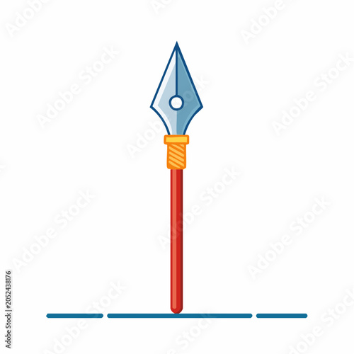 Stylized Spearhead with Pen Nib Design