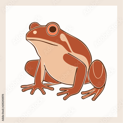 Stylized illustration of a brown frog