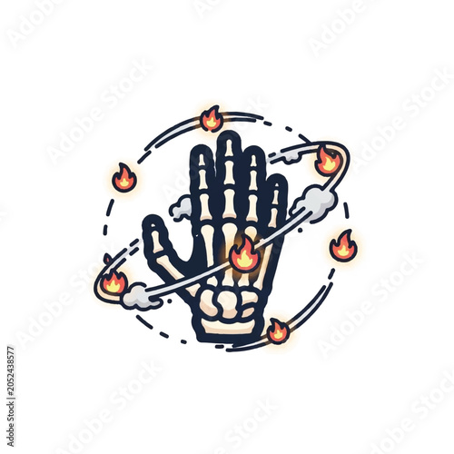 Bild auf Leinwand Hand with flames coming out.