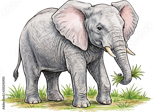 Фотография Loxodonta africana illustration art