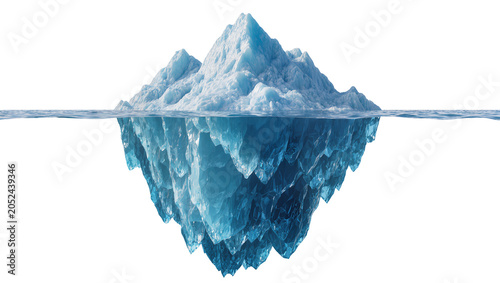 Konstfotografi Large iceberg with visible underwater portion in blue water
