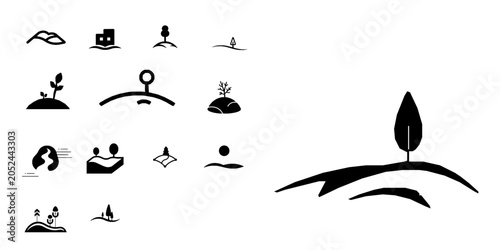 Canvastavla Land Parcel Property Plot Icon Minimal Black Flat Vector Modern UI Design