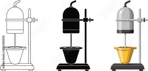 Bild auf Leinwand Scientific laboratory mixer and stirrer apparatus presented in versatile outline