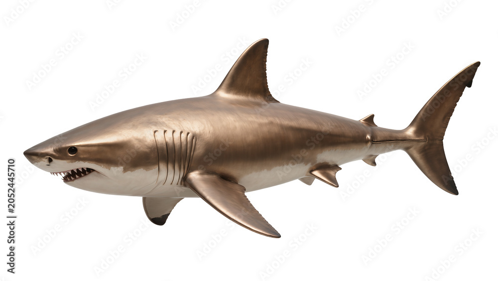 Naklejka premium Bronze Great White Shark Sculpture