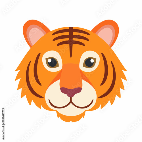 Cartoon Tiger Face Illustration