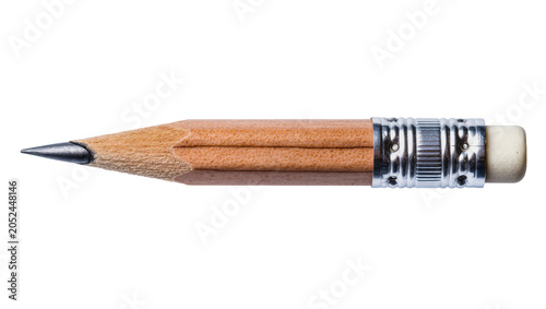 Foto Sharpened wooden pencil with metal ferrule and eraser