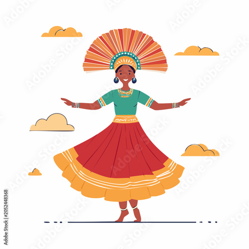 Woman in Traditional Indian Dance Costume