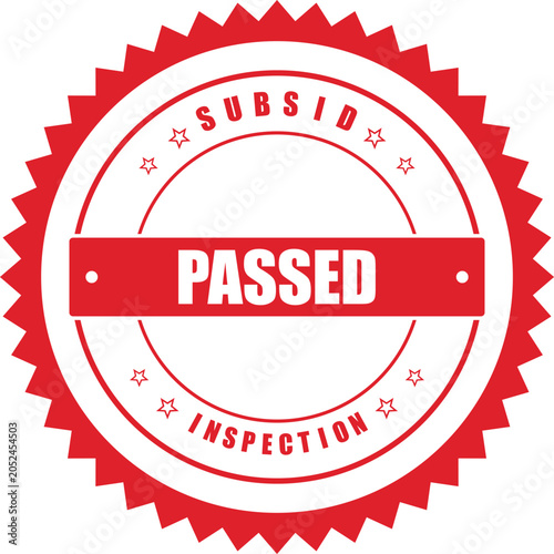 A red seal stamp shows PASSED on inspection