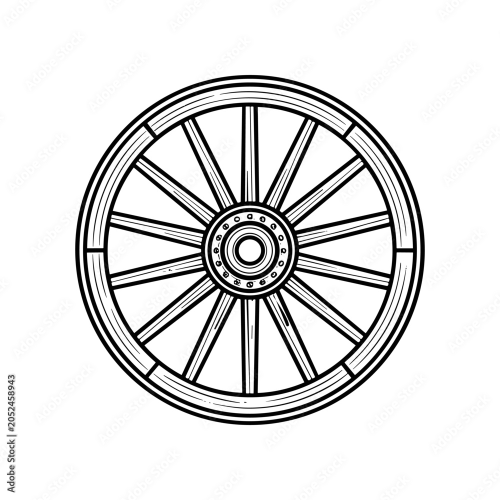 Fototapeta premium Detailed illustration of a wheel.