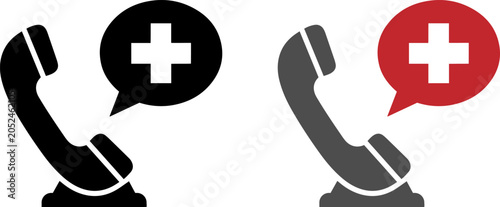 Foto Medical emergency call icons set
