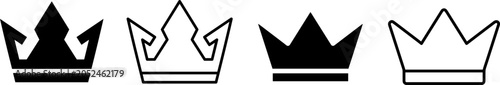 Photos Set of four crown icons in different styles