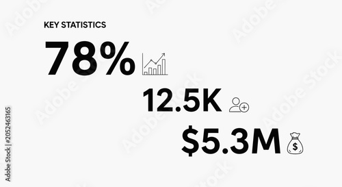 Statistics icons on white background.