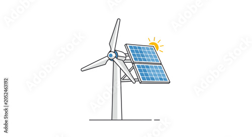 Wind turbine with solar panel energy.