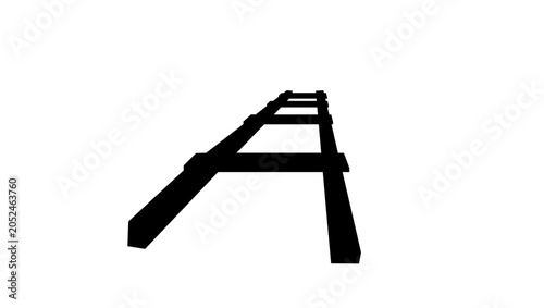 Tableau sur toile Stairway to Heaven, black isolated vector silhouette