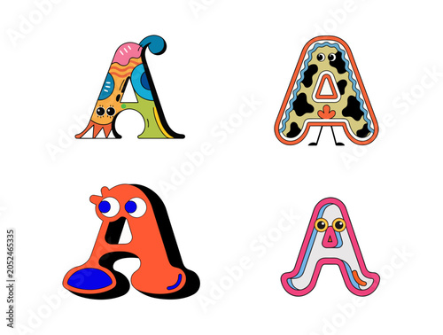 cartoon vector logo of the letter 