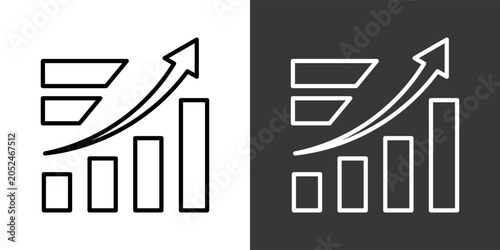 Growth Black And White Icon Set Collection Pack Vector Illustration