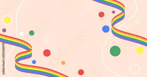 Foto Pride Flag and Bubble in Rainbow Color background with Empty space