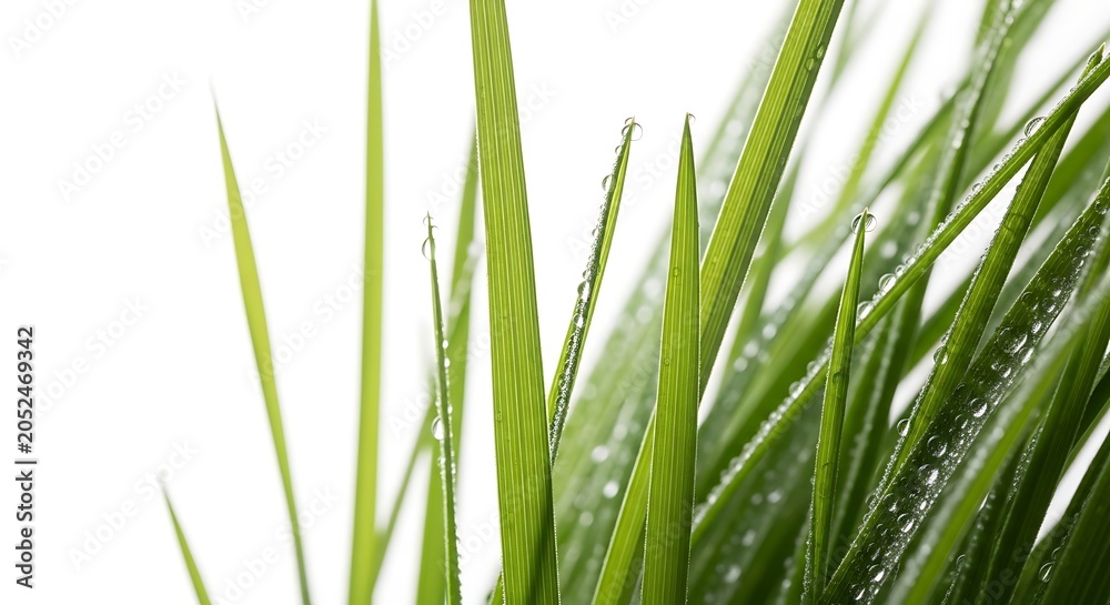 Naklejka premium Fresh green grass with dew drops.