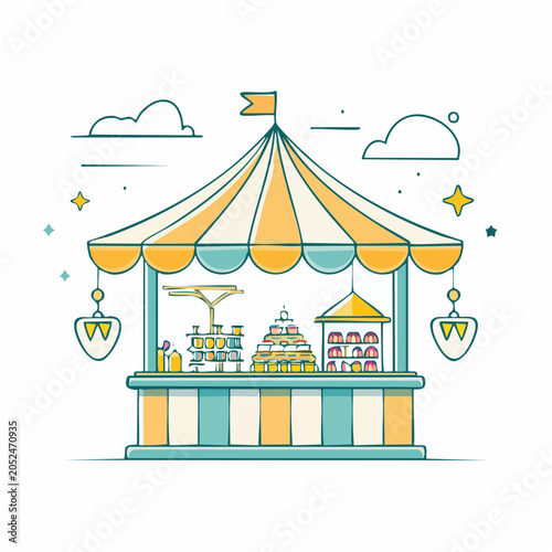 Carnival Food Stall Illustration