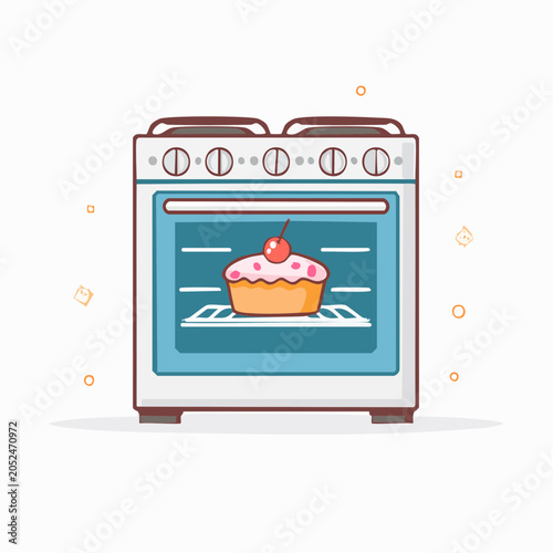 Cupcake Baking in Oven