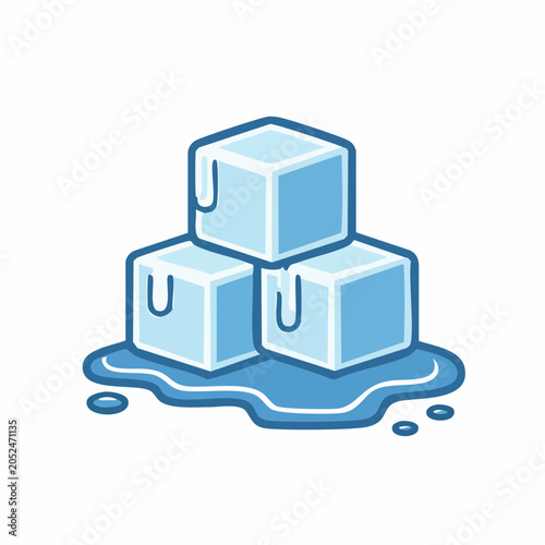 Melting Ice Cubes Illustration