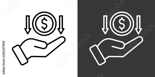 Income Black And White Icon Set Collection Pack Vector Illustration