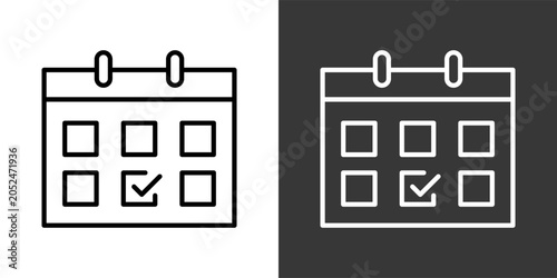 Calendar Black And White Icon Set Collection Pack Vector Illustration