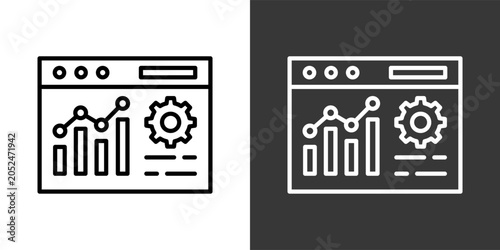Data Black And White Icon Set Collection Pack Vector Illustration