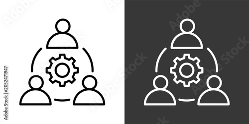 Community Black And White Icon Set Collection Pack Vector Illustration