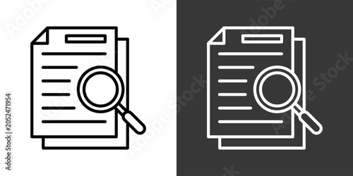 Case Studies Black And White Icon Set Collection Pack Vector Illustration