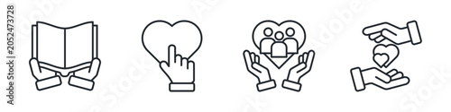 Foto Honesty Icon Set Outline Multiple Concept With Clean Modern Vector Style For Presentations, Websites, Apps, And Corporate Projects
