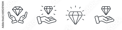 Obraz na płótnie Value Icon Set Outline Multiple Concept With Clean Modern Vector Style For Presentations, Websites, Apps, And Corporate Projects