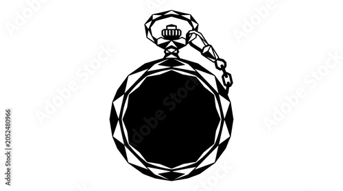 Geometric pocket watch silhouette vector illustration