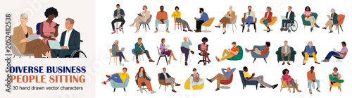 Φωτογραφία Diverse professionals sit in calm, engaged poses