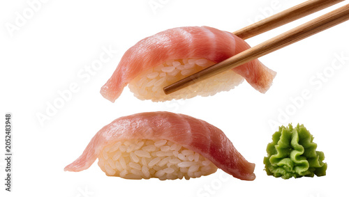 Fotografía Nigiri sushi with tuna and wasabi