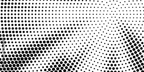 Tableau sur toile Dots halftone white and blue color pattern gradient grunge texture background