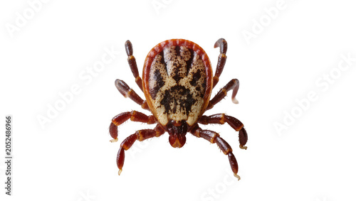Schilderij op canvas Brown tick with patterned carapace and eight legs