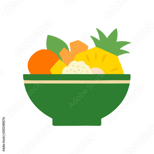 Quadro su tela Fresh Fruit in Green Bowl.