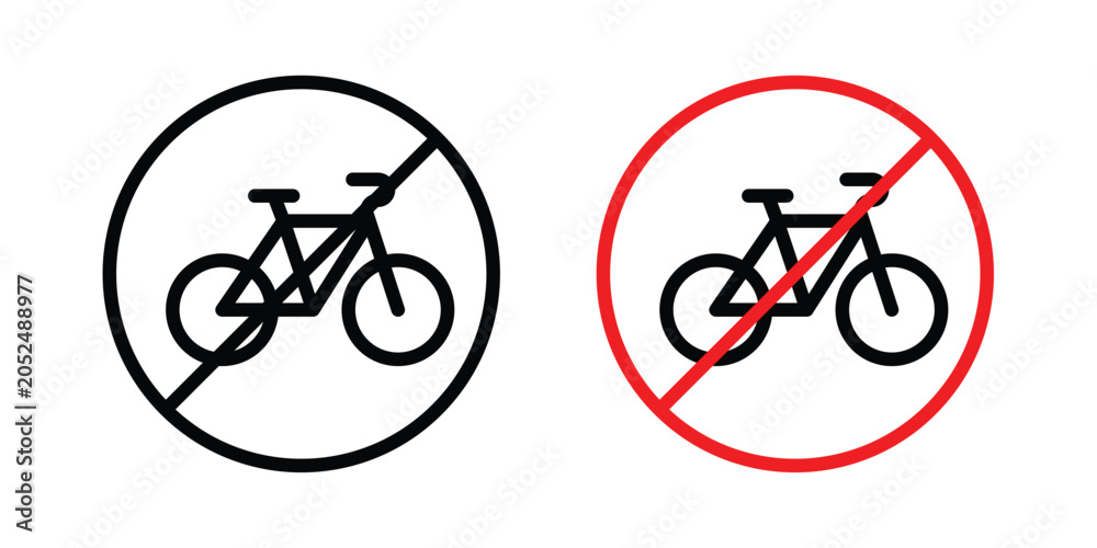 Fototapeta premium Bicycle prohibition sign