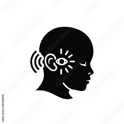 Cuadro en lienzo Hearing and seeing concept icon.