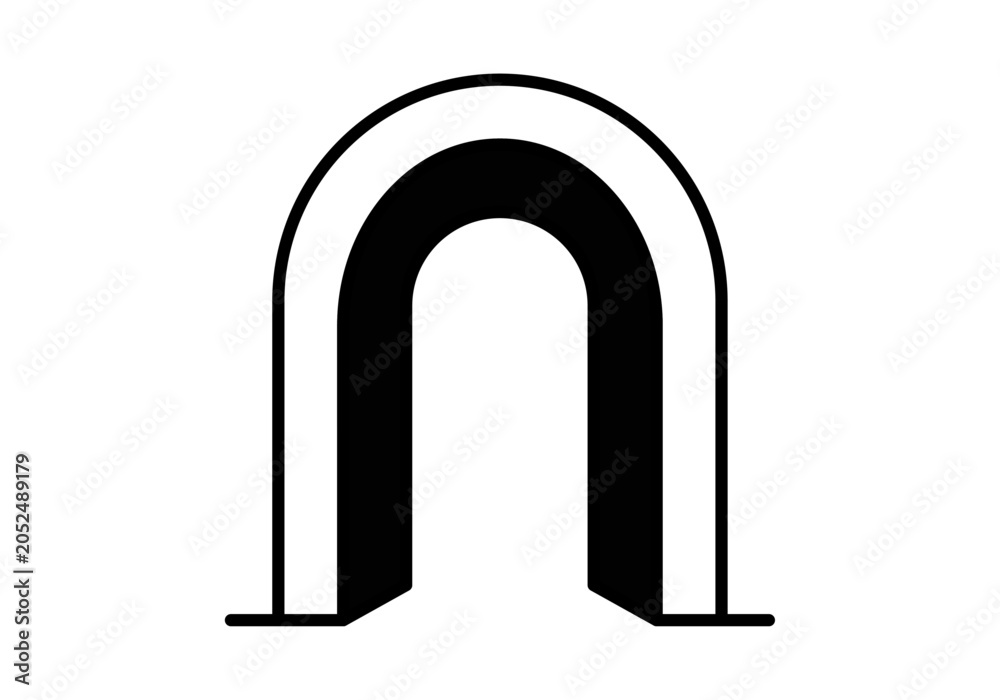 Fototapeta premium Icono lineal de un arco arquitectónico